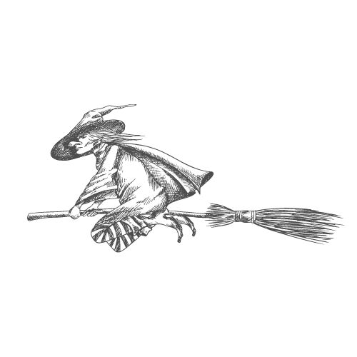 Witch on broomstick